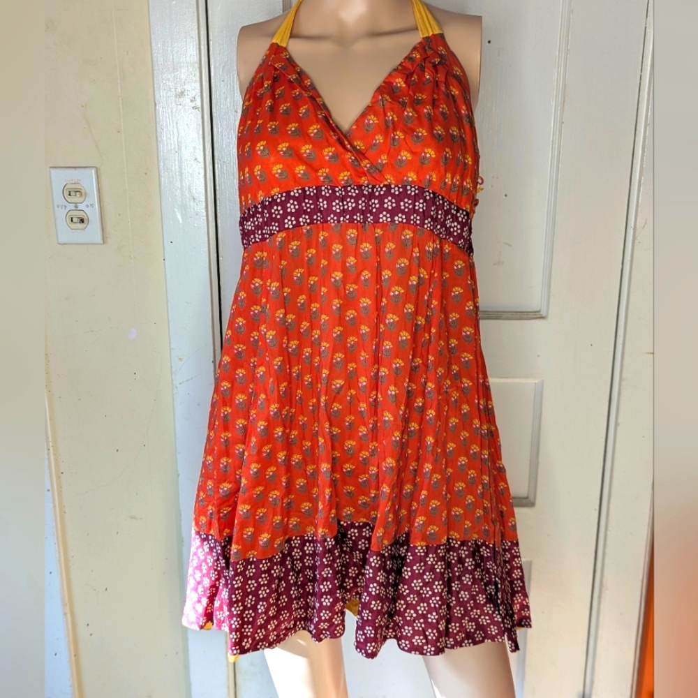 Anthropologie X Edme & Esyllte "Tamiami" Halter Neck Mini Dress, Size 6
